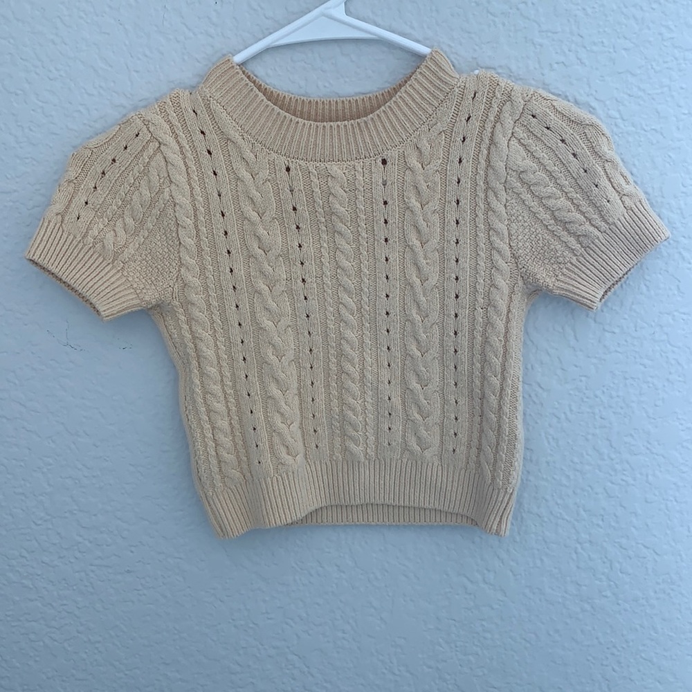 Free people sweater crop short sleeve top cute